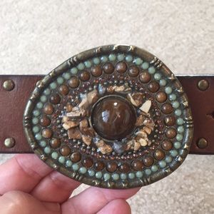 Brown leather belt